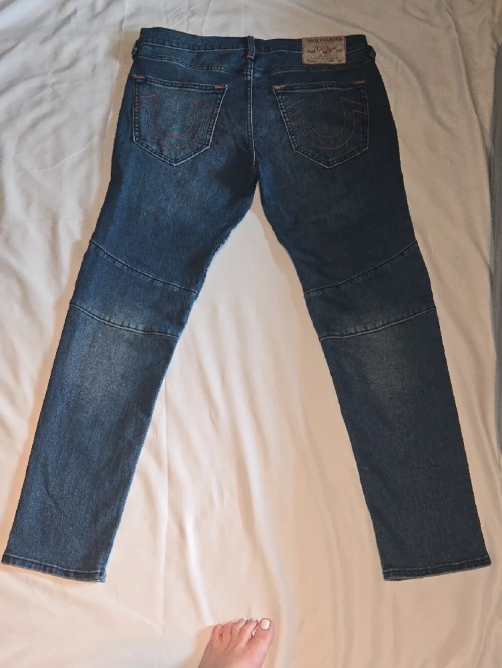 True Religion Dark Blue Skinny Biker Jeans